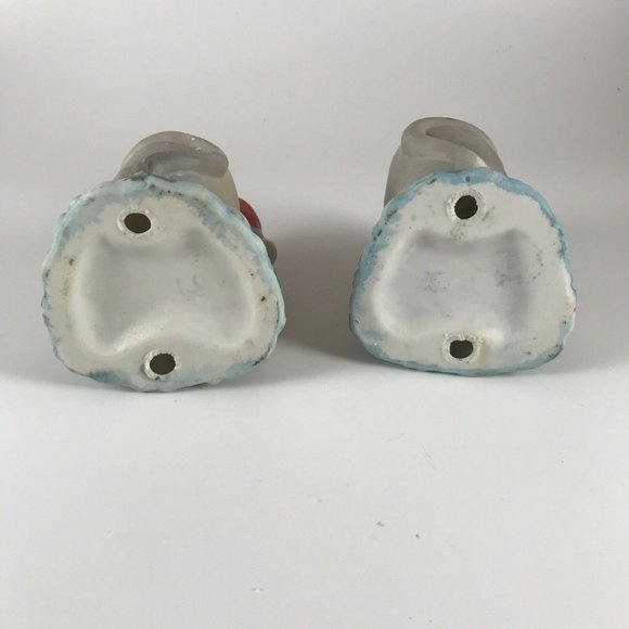 Vintage Christmas MOUSE CANDLE HOLDERS Holiday MICE FIGURINES Set Of 2 - Picture 8 of 8